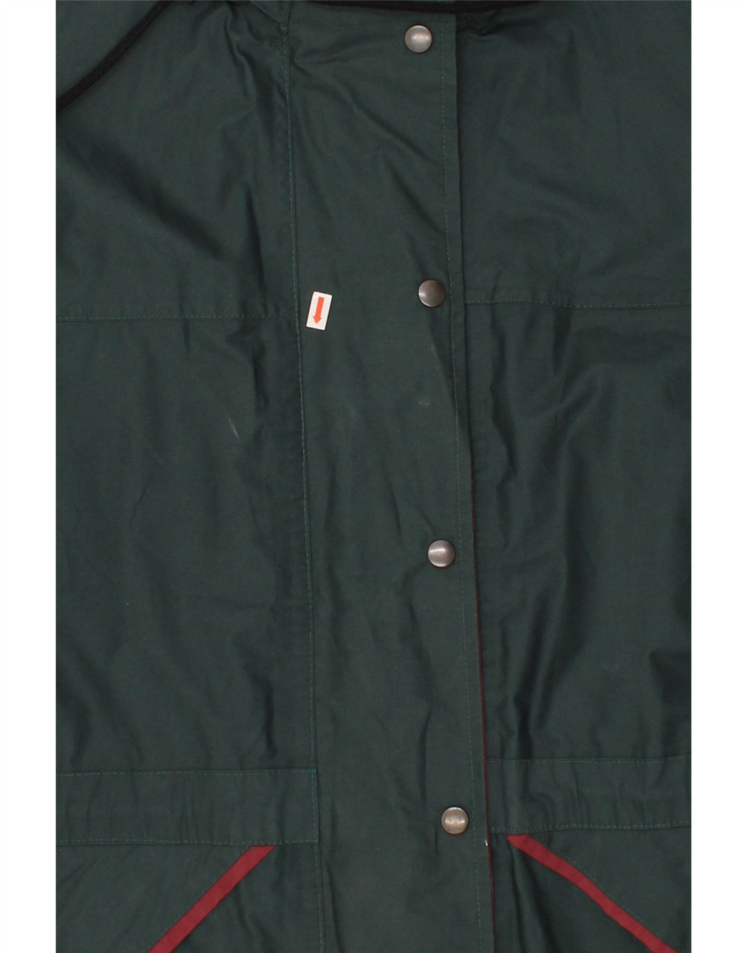 VINTAGE Womens Hooded Windbreaker Jacket UK 14 Large Green Polyester Vintage Vintage and Second-Hand Vintage from Messina Hembry 