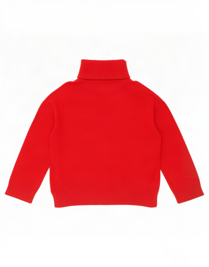 Maglione maglione da donna con collo con zip Massimo Dutti UK 16 grande lana rossa