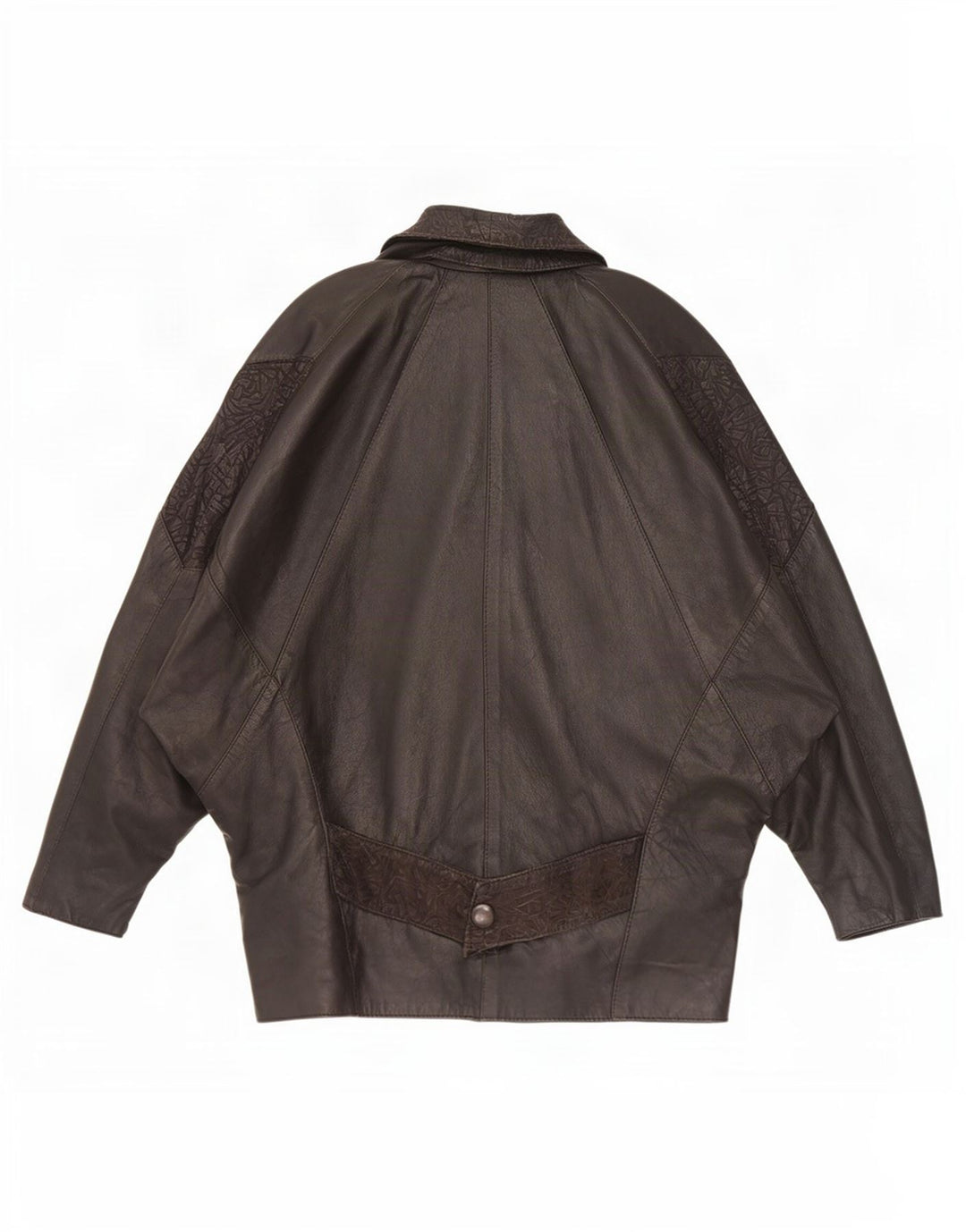 Giacca in pelle oversize da donna vintage UK 10 piccola nera