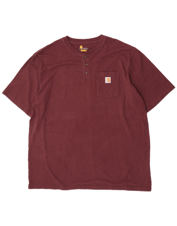 T-shirt Carhartt da uomo con vestibilità originale alta 2XL in cotone bordeaux
