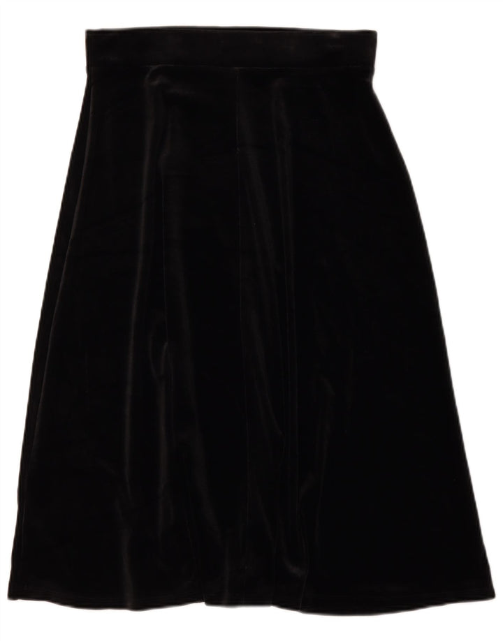 Gonna a trapezio in velluto da donna Marks & Spencer UK 12 media W30 nera