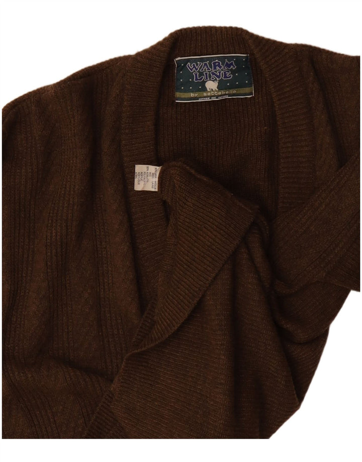 Maglione cardigan da uomo Settebello XL in lana marrone