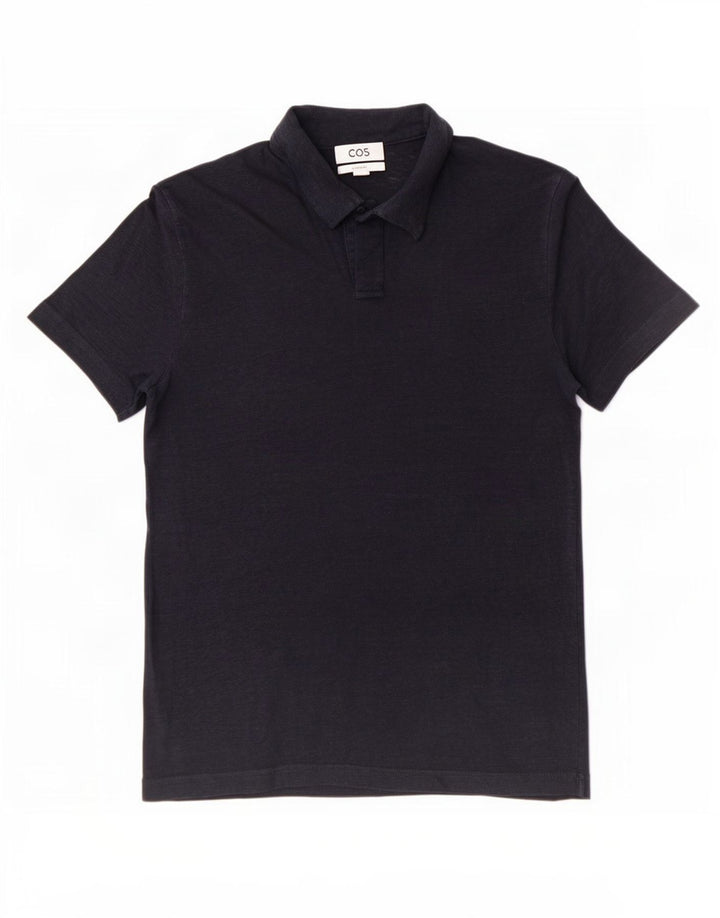 Polo regolare da uomo Cos piccola in lino blu navy