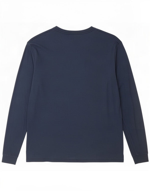 Hurley Top grafico da uomo a maniche lunghe grande in cotone blu navy