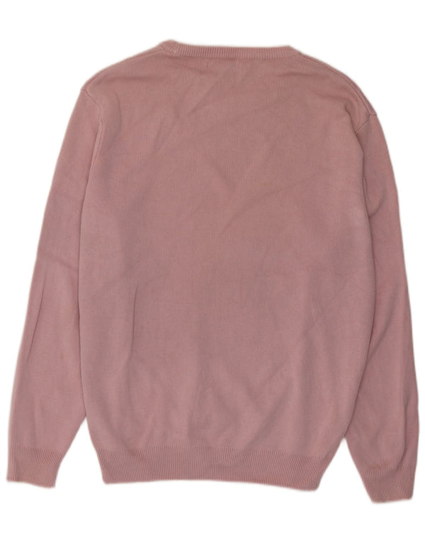 Maglione maglione girocollo da uomo Zara in cotone rosa medio