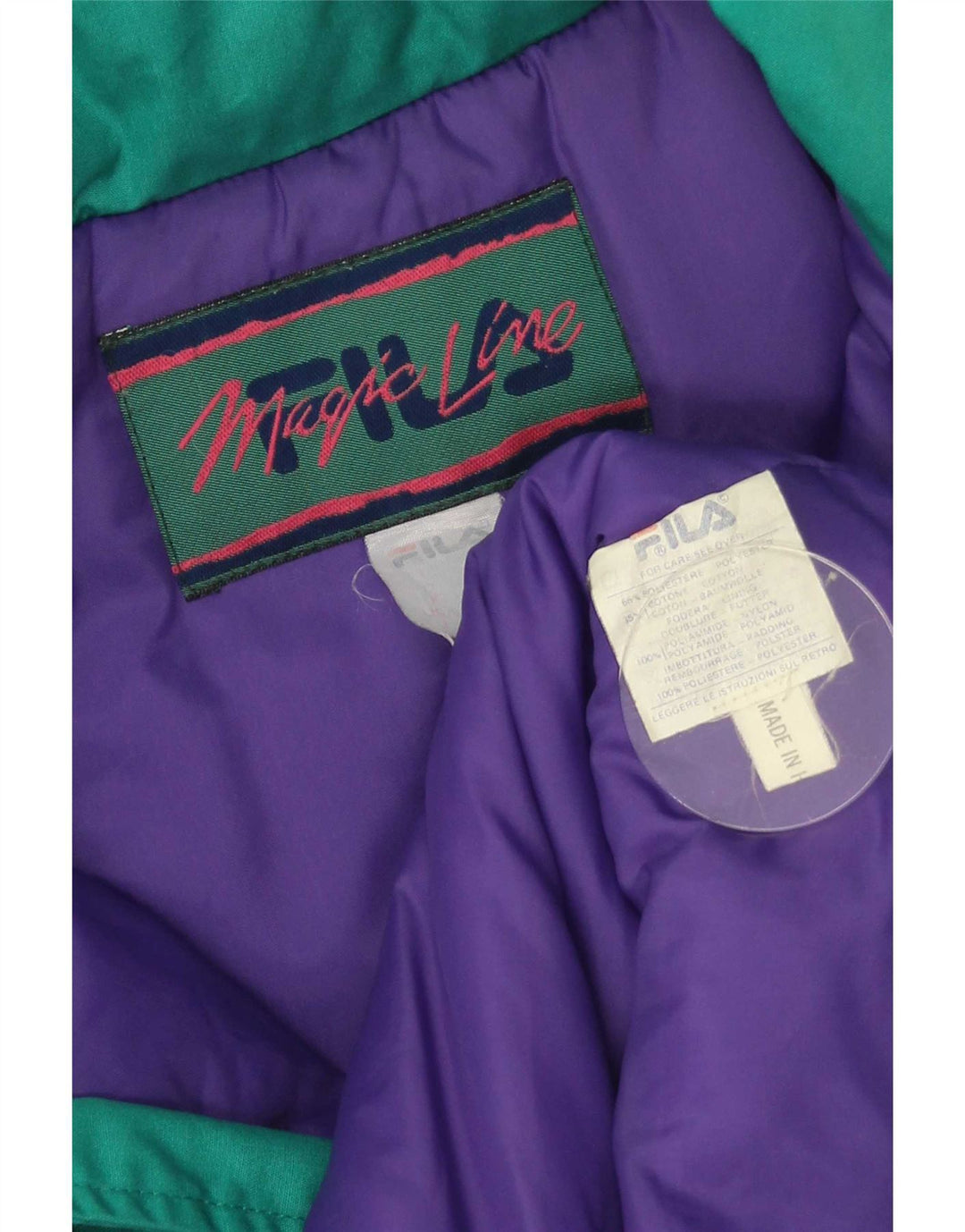 Giacca imbottita con cappuccio Fila Uomo IT 46 Small Verde Poliestere