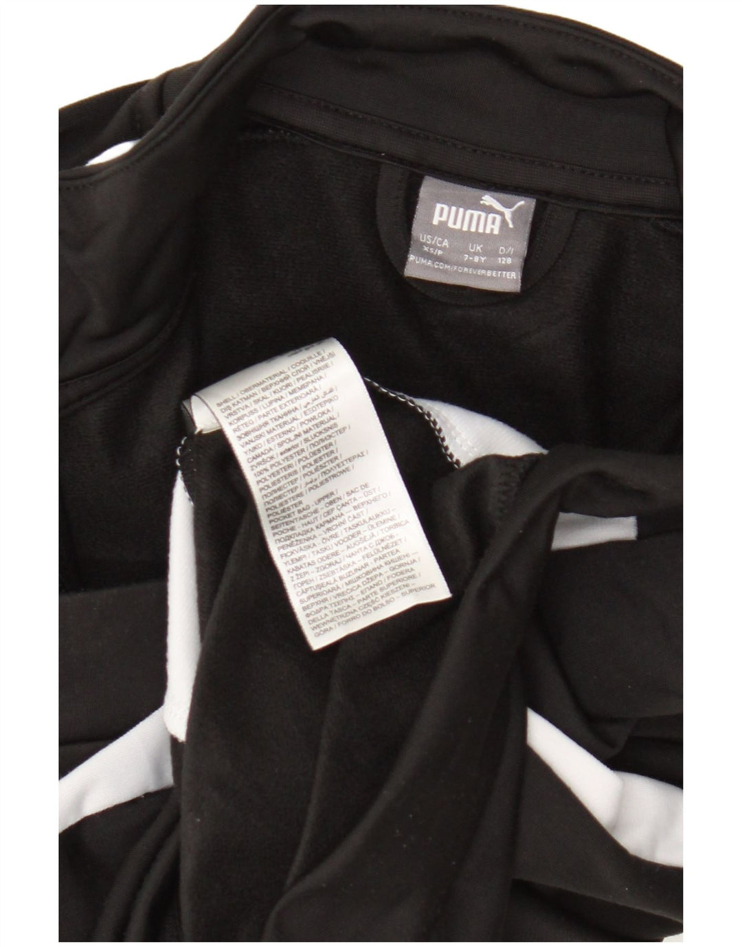 Giacca da ginnastica grafica da ragazzo Puma 7-8 anni Colorblock nera