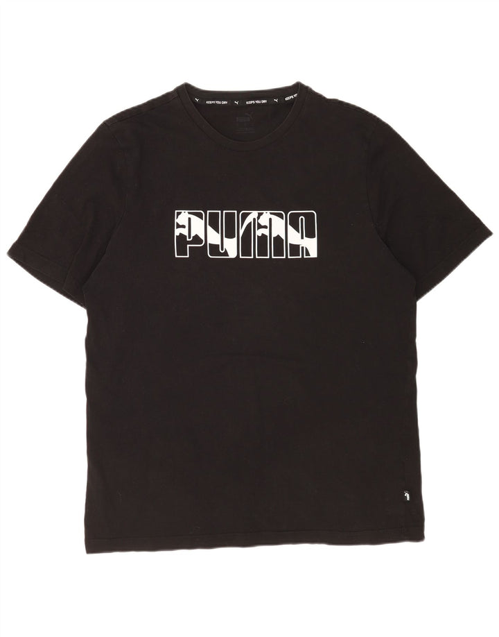 T-shirt grafica da uomo Puma Top grande in cotone nero