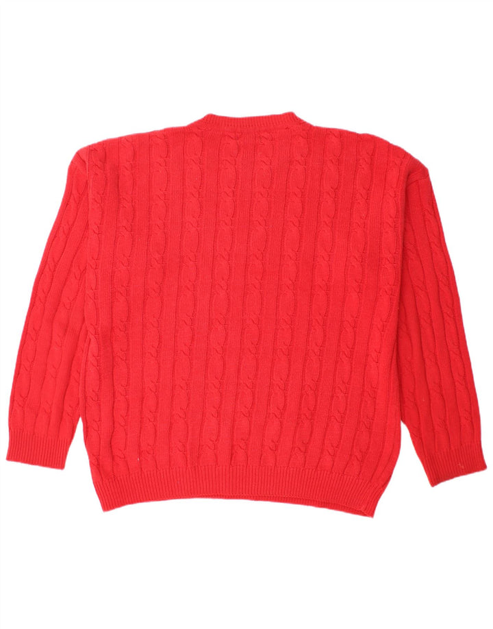 CONTE MASSIMO Maglione da uomo girocollo XL in cotone rosso