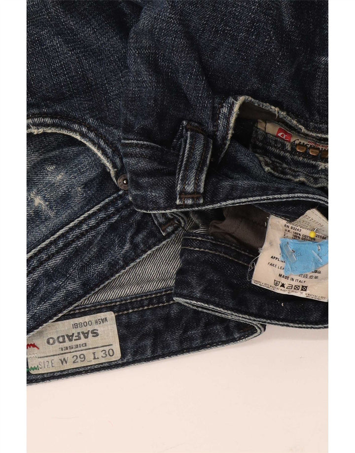 Jeans slim da uomo Diesel Safado effetto consumato W29 L30 cotone blu