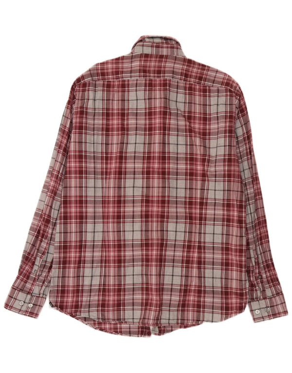 Hugo Boss Camicia da uomo in flanella dalla vestibilità regolare, grande cotone scozzese viola