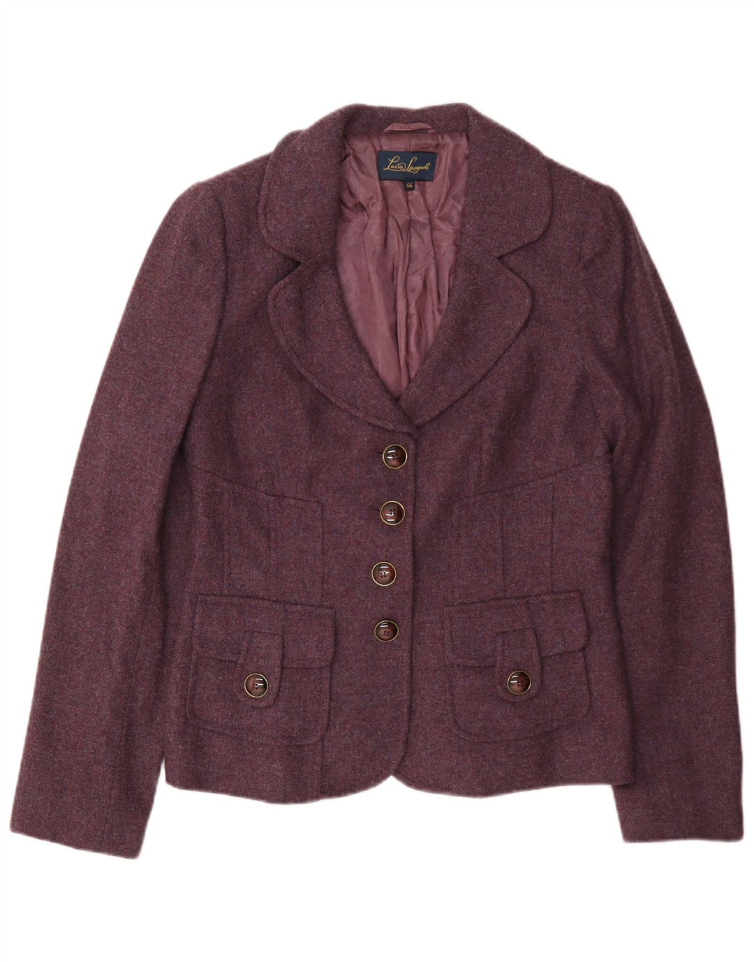 Luisa Spagnoli Giacca Blazer a 4 Bottoni Donna IT 44 Bordeaux Medio Lana