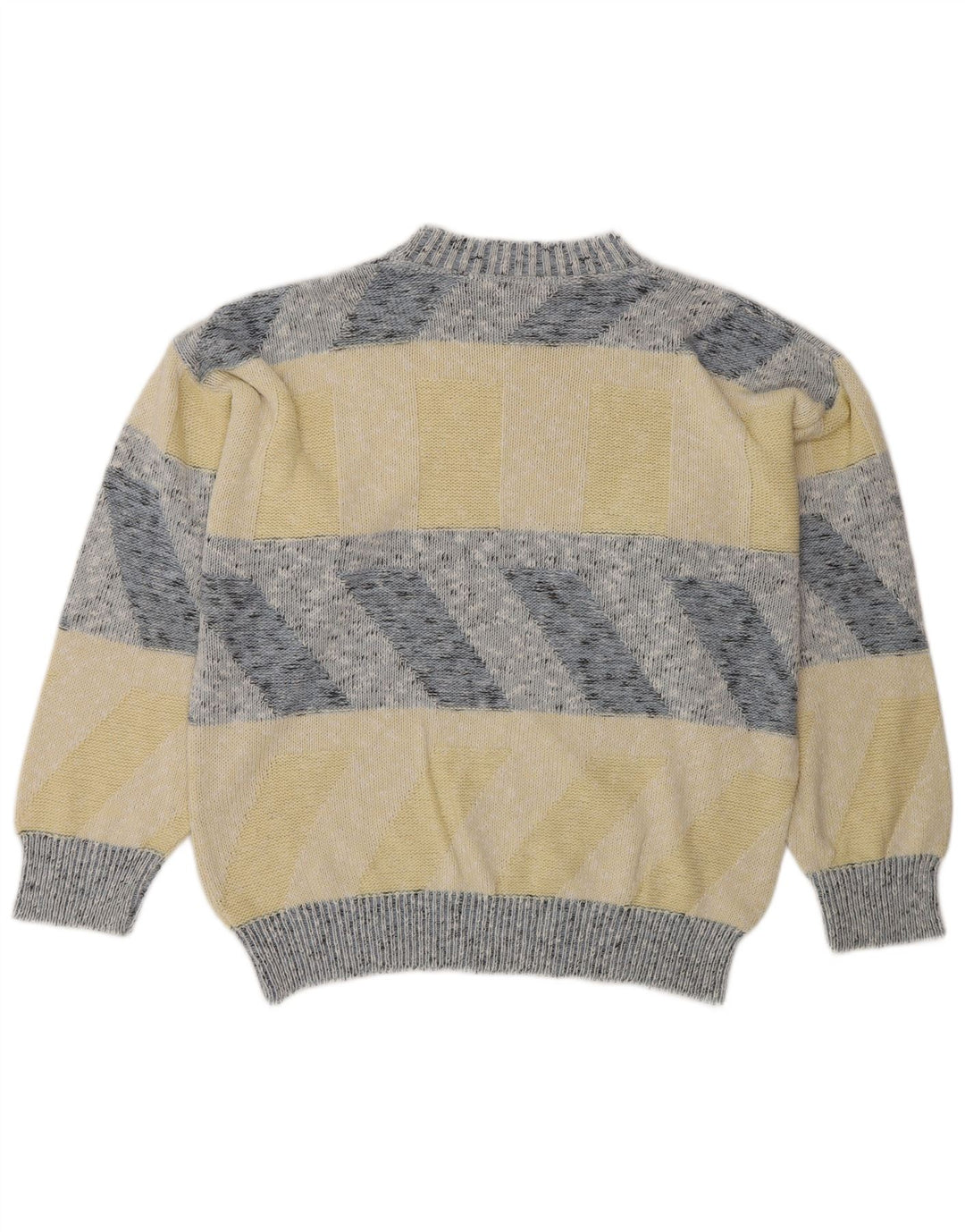 Maglione maglione girocollo vintage da uomo XL a righe multicolore