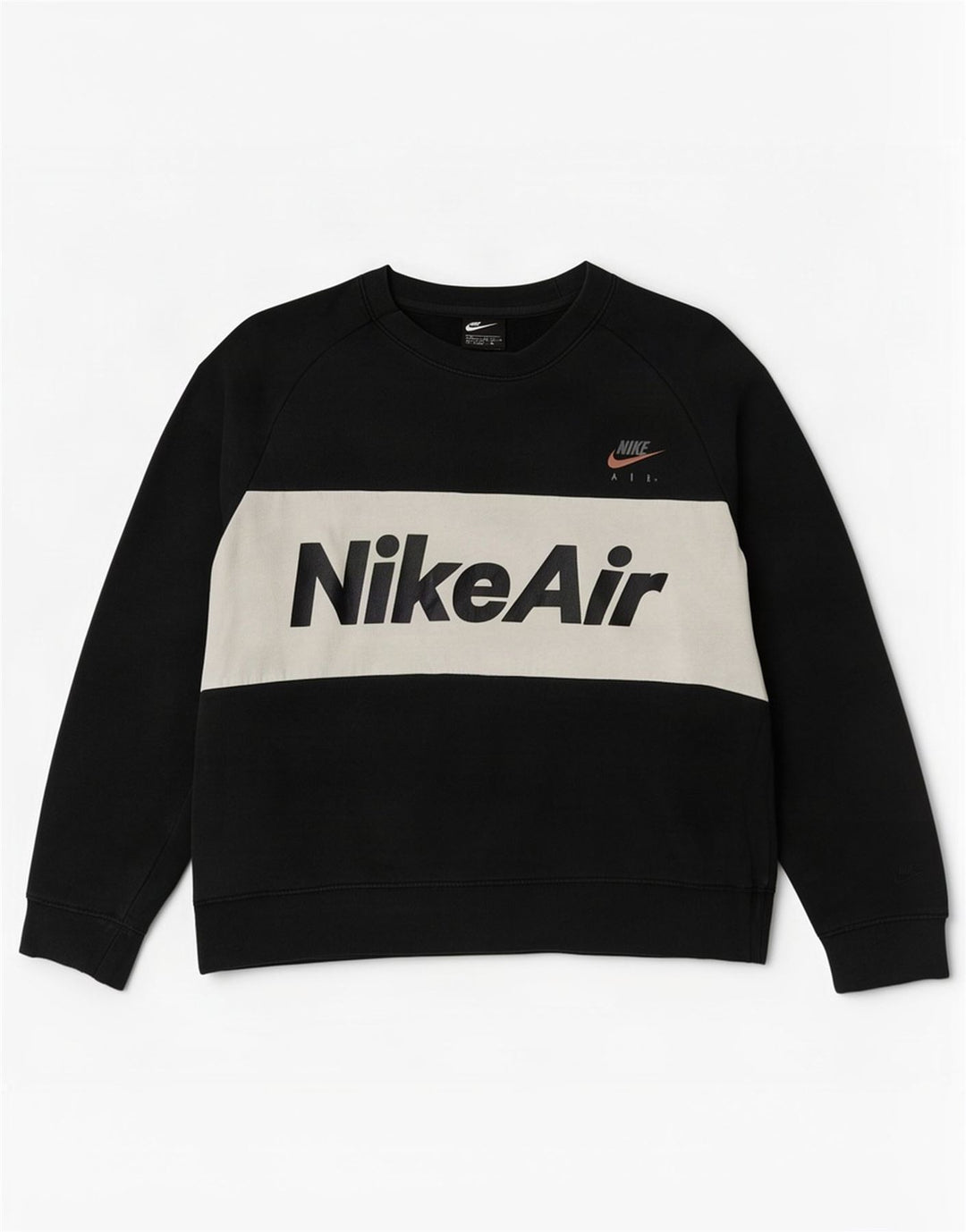 Felpa grafica da uomo Nike Felpa media nera in cotone color block