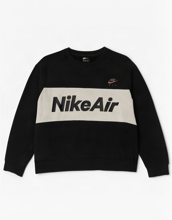 Felpa grafica da uomo Nike Felpa media nera in cotone color block
