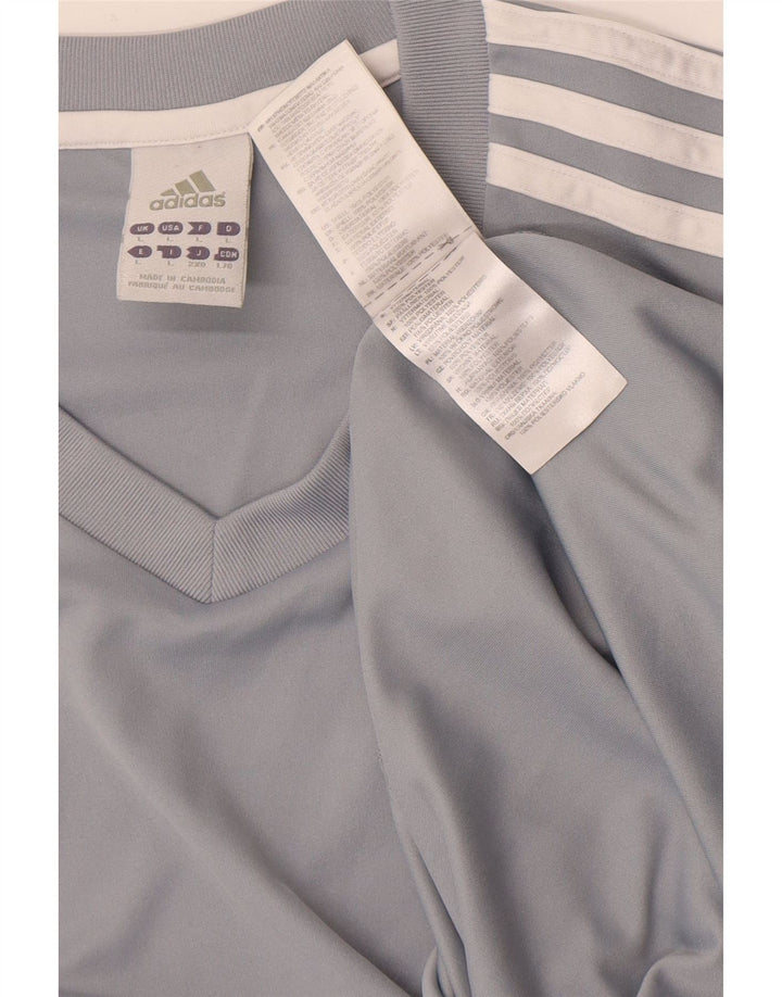 T-shirt da uomo Adidas Top grande in poliestere grigio