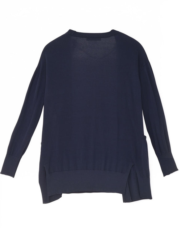 Maglione cardigan aperto lungo da donna Marks & Spencer UK 6 XS Blu navy