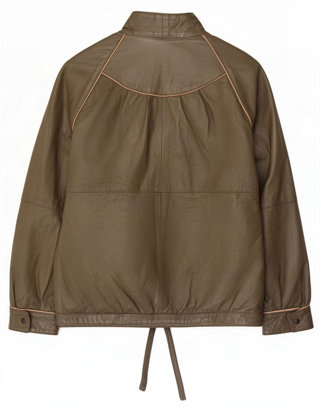 Giacca in pelle vintage da donna EU 44 XL Cachi