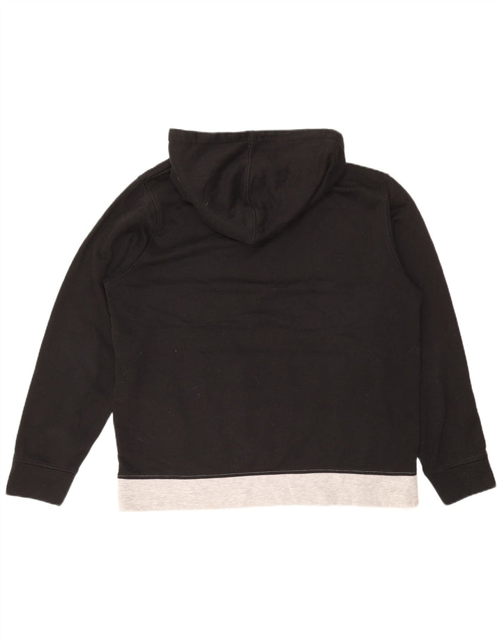 JACK & JONES Mens Graphic Hoodie Jumper 2XL Black Colourblock Polyester