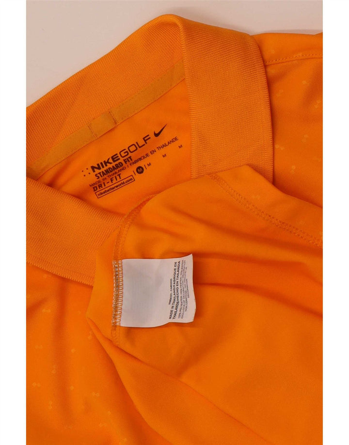Polo Nike da uomo Dri Fit vestibilità standard, poliestere maculato arancione medio