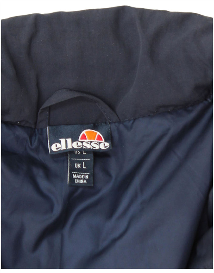 ELLESSE Giacca imbottita da uomo UK 40 Large Rosso Colorblock Poliammide