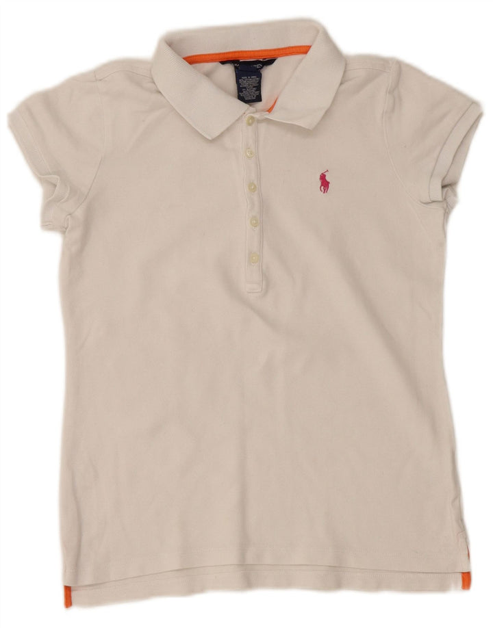 Polo Bambina RALPH LAUREN 12-13 Anni Large Cotone Bianco