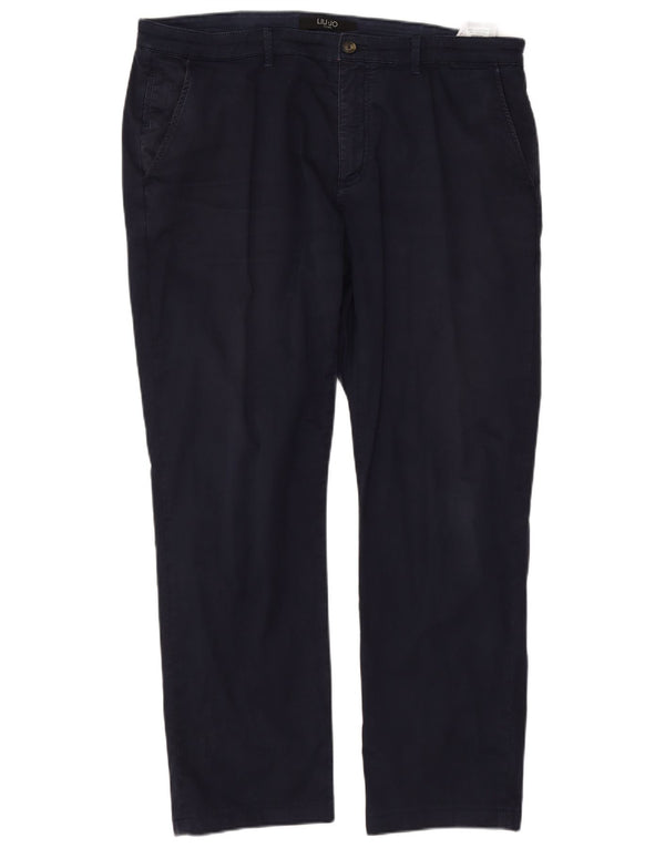 Pantaloni Chino Dritti Da Uomo Liu Jo IT 56 3XL W38 L29 Cotone Blu Navy