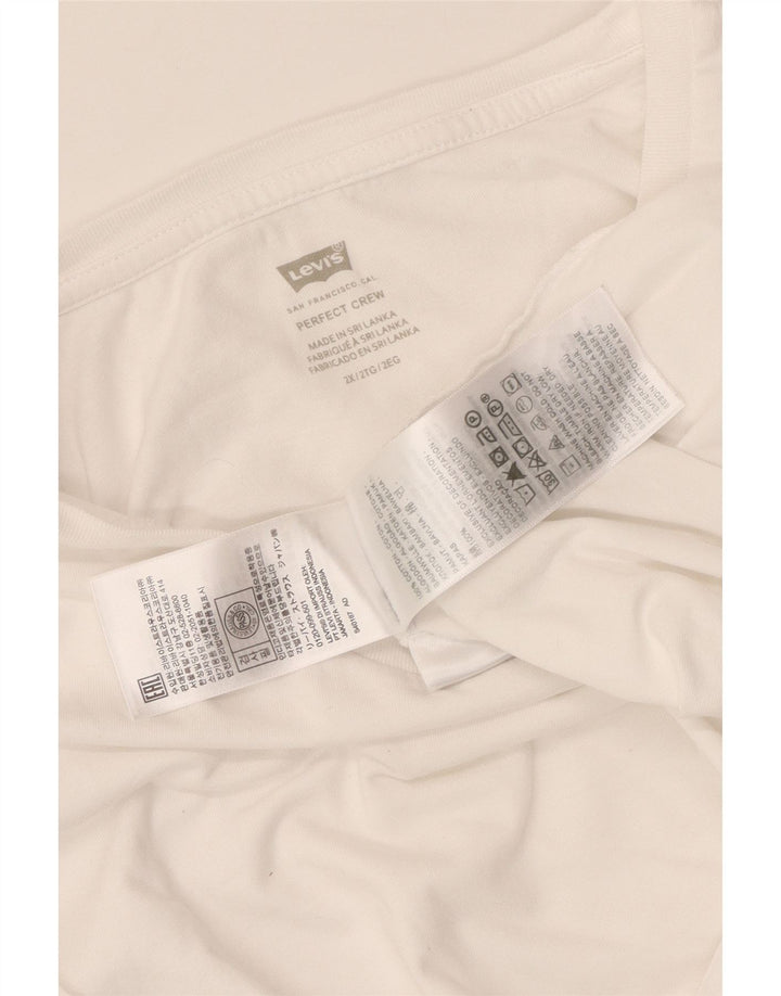 LEVI'S Maglietta da donna Perfect Crew UK 20 2XL Cotone bianco