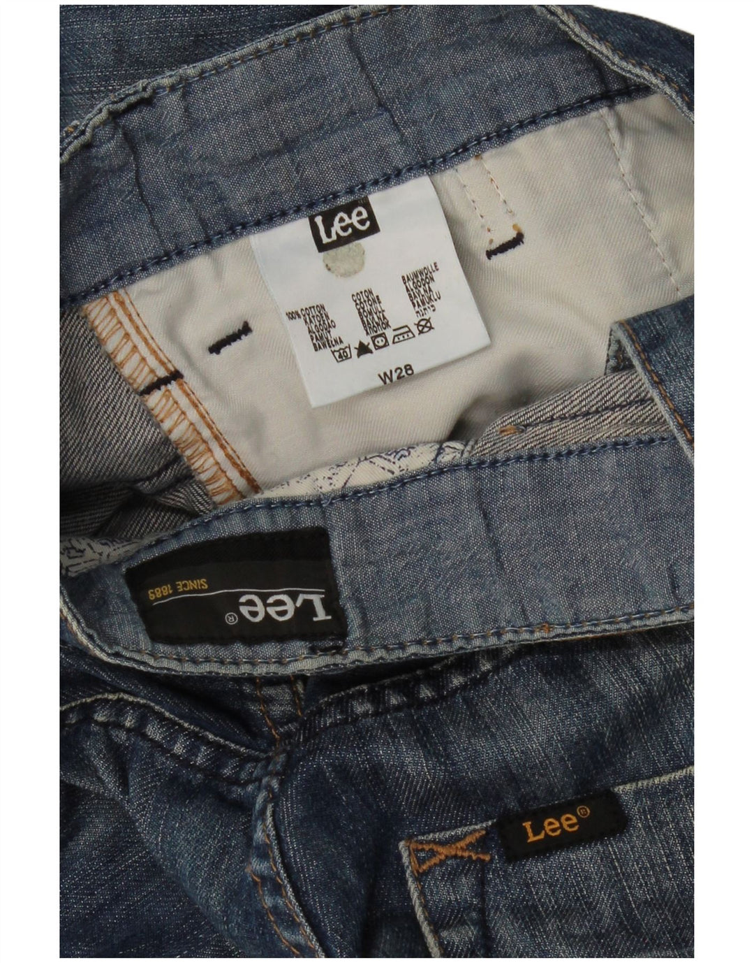 LEE Mens Denim Bermuda Shorts W28 Medium Blue Cotton