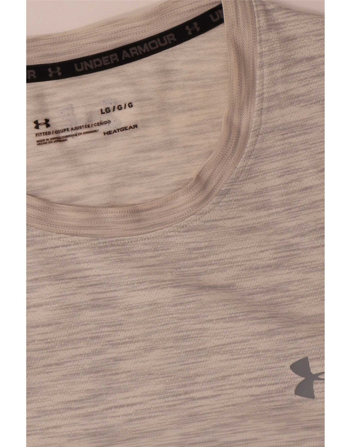 Under Armour Mens Heat Gear Top manica lunga grande grigio screziato