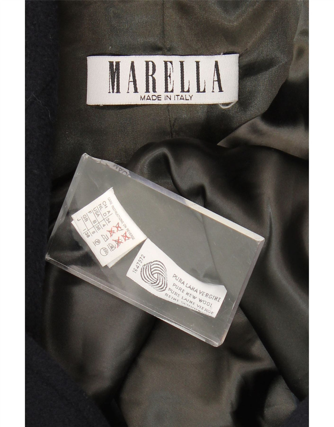 Cappotto doppiopetto oversize da donna Marella UK 8 piccolo blu navy