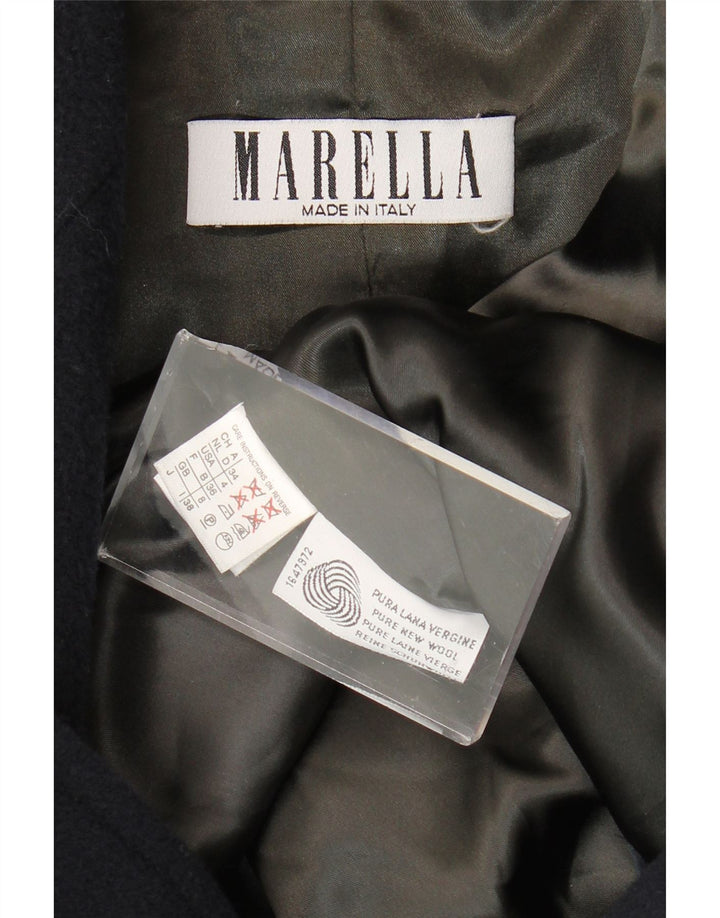 Cappotto doppiopetto oversize da donna Marella UK 8 piccolo blu navy