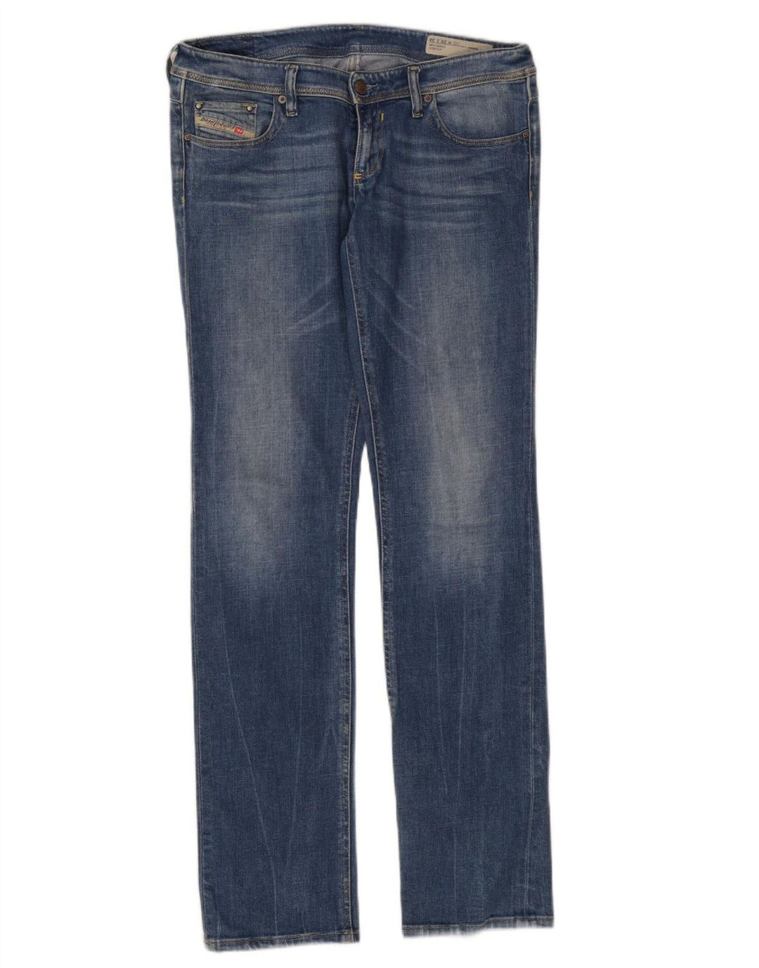Jeans dritti slim regolari Lowky da donna Diesel W29 L34 cotone blu