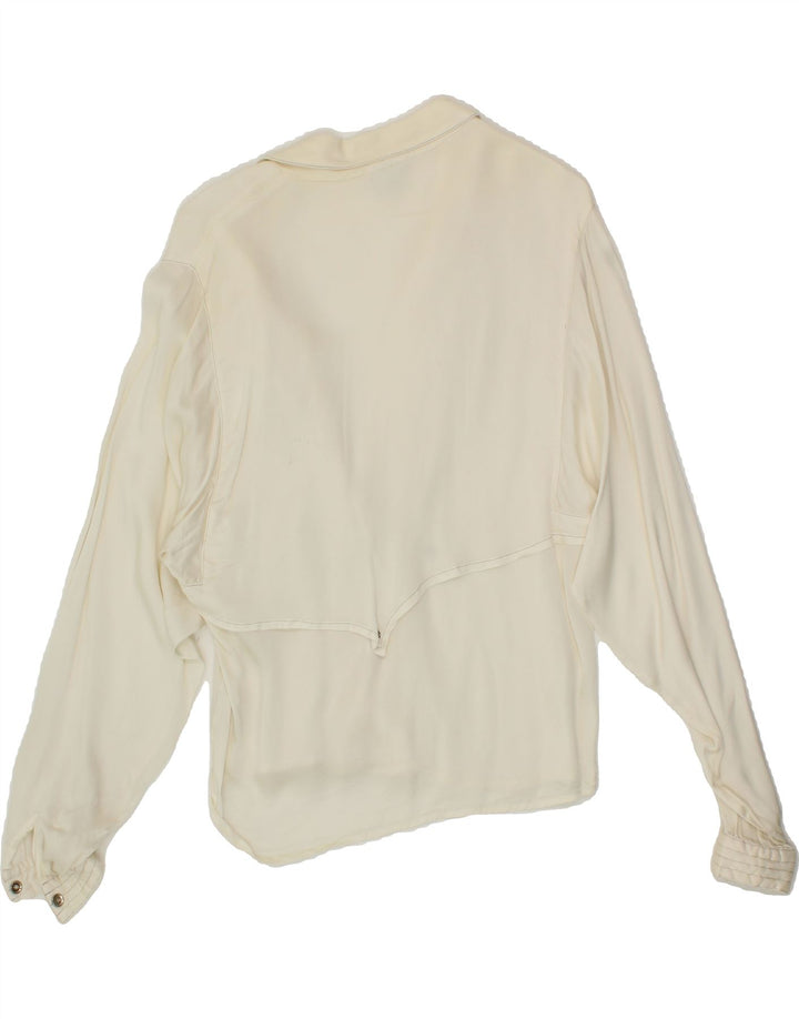 VINTAGE Womens Shirt Blouse IT 40 Small White Acetate Vintage Vintage and Second-Hand Vintage from Messina Hembry 