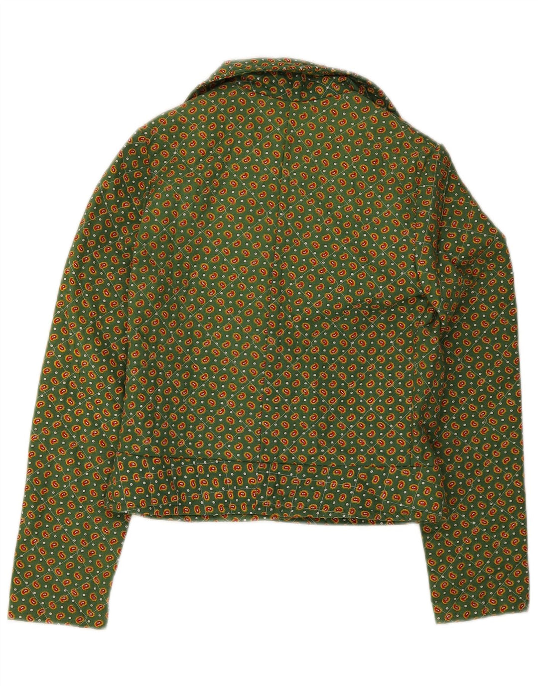 Giubbotto bomber vintage da donna UK 8 piccolo verde Paisley