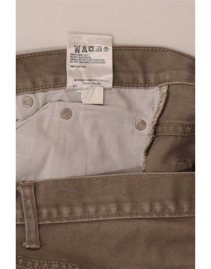 Jeans dritti da uomo Marks & Spencer blu Harbour W36 L29 cotone beige