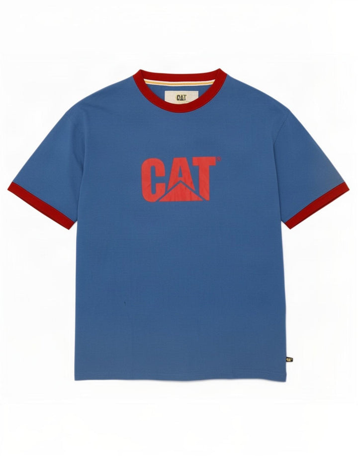 T-shirt grafica da uomo Caterpillar Top XL poliestere blu