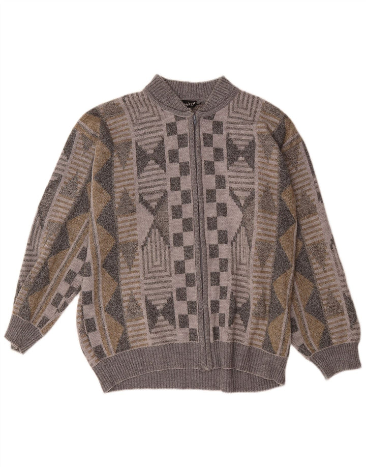 Maglione cardigan da uomo Steiner XL multicolore geometrico