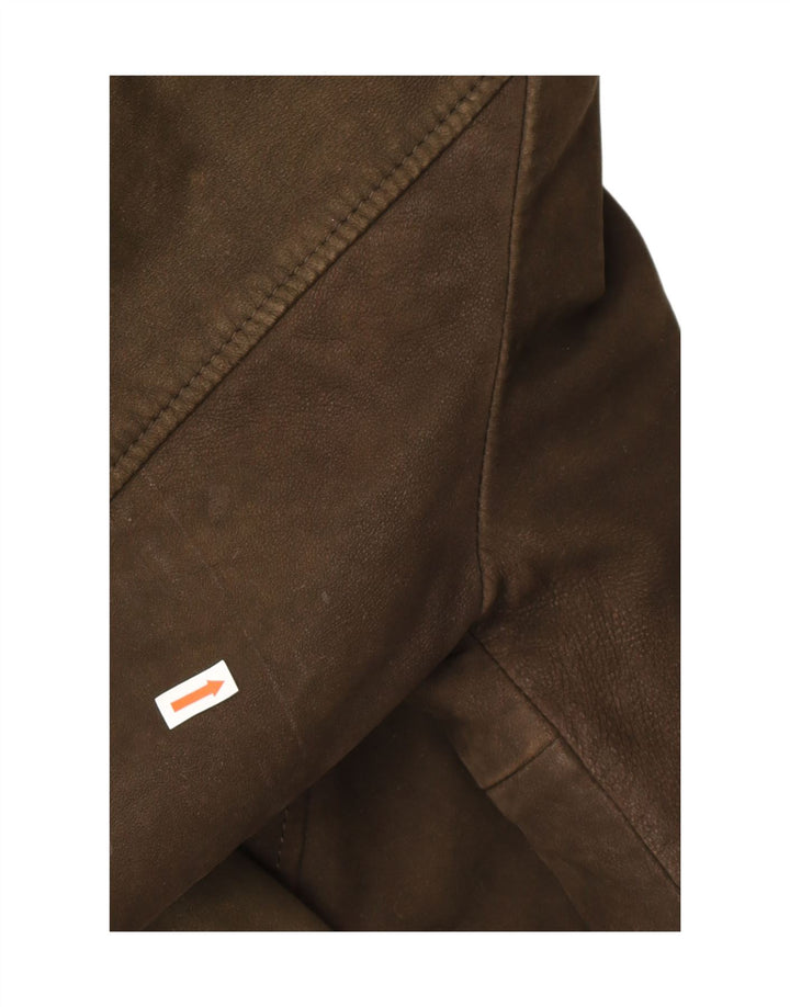 Giacca in pelle scamosciata da uomo Scotch & Soda UK 40 grande in pelle kaki