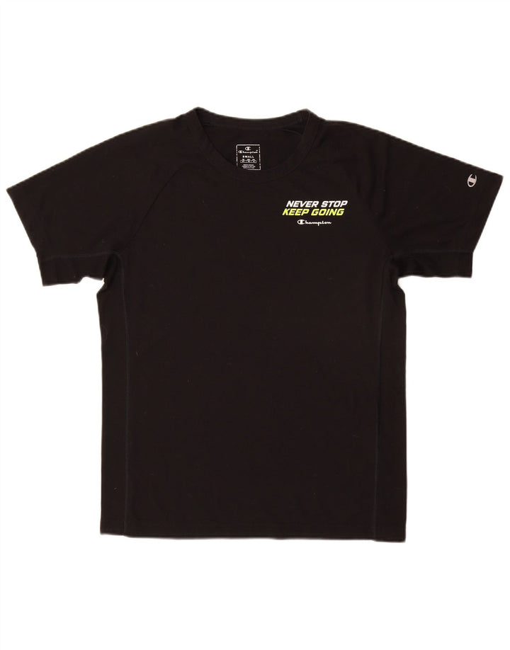 T-shirt grafica da uomo Champion Top piccola nera