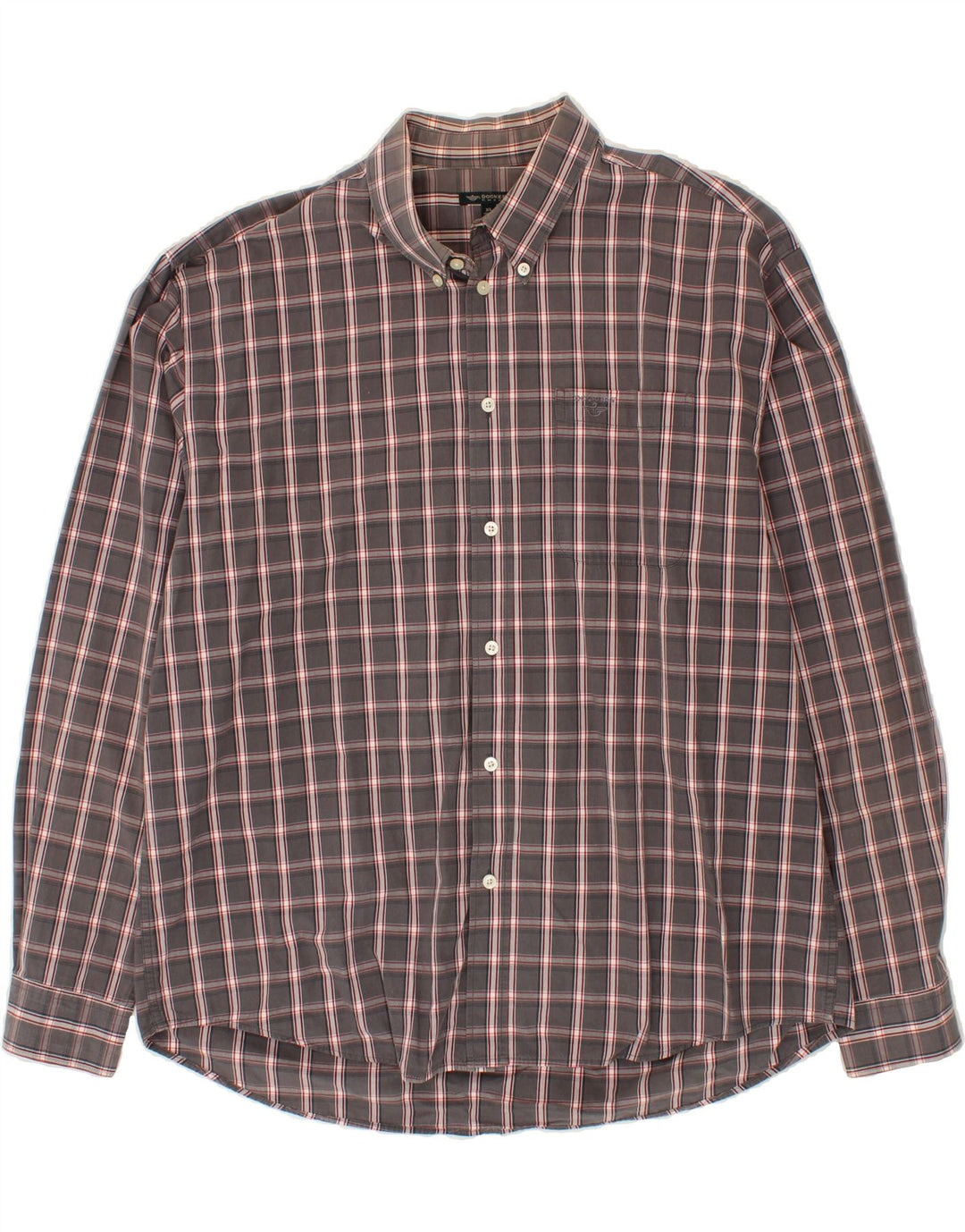 DOCKERS Mens Khakis Shirt Size 46/48 XL Grey Check Cotton Vintage Dockers and Second-Hand Dockers from Messina Hembry 