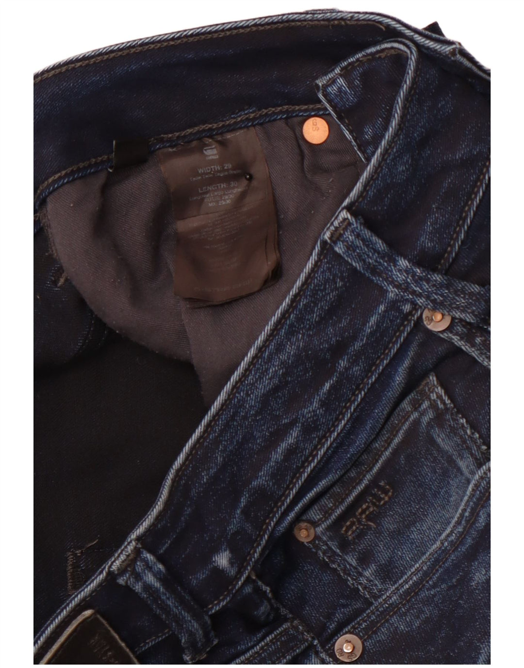 Jeans slim G-STAR da donna 3301 W29 L30 cotone blu navy