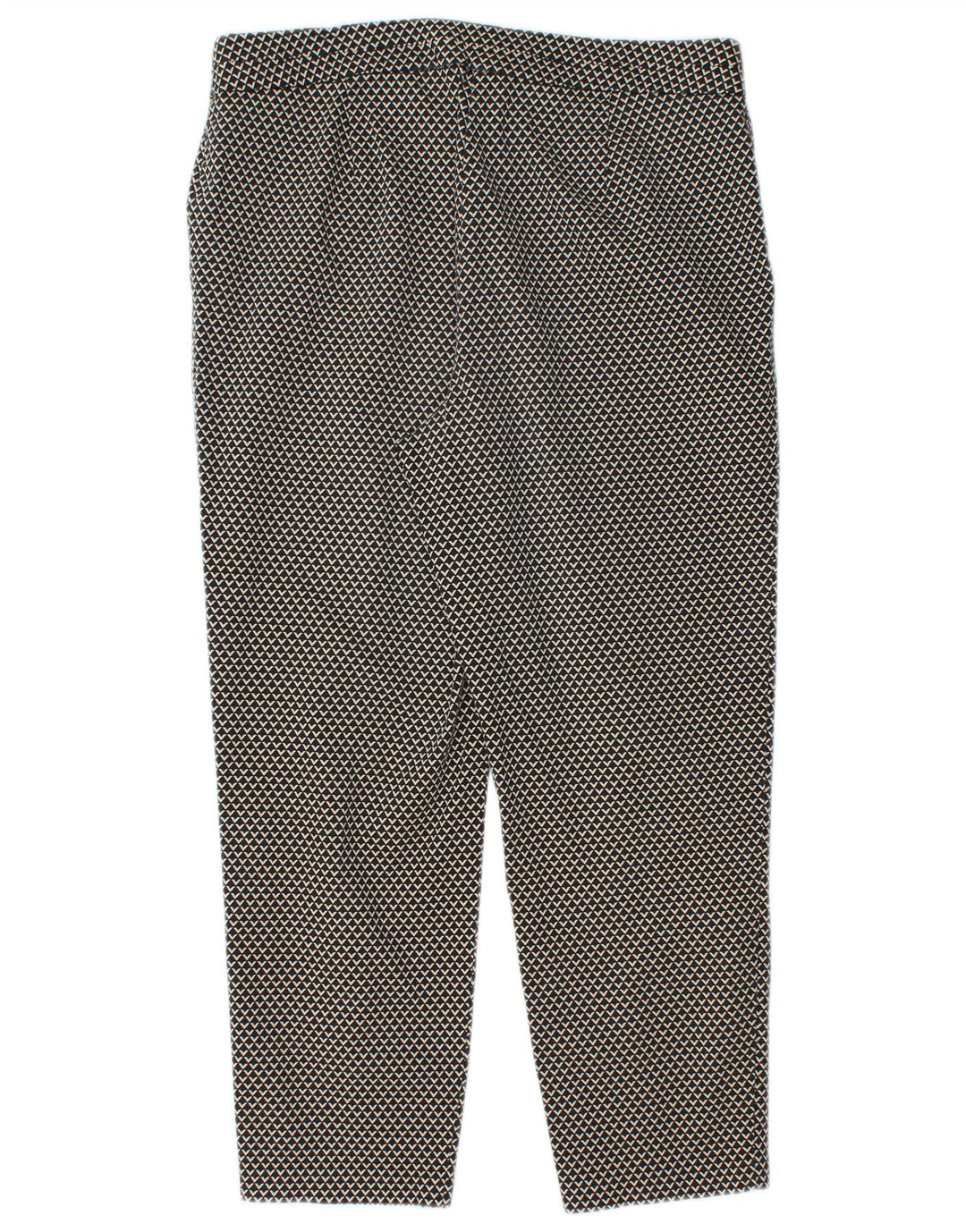 Pantaloni Capri da donna Marks & Spencer UK 12 medi W28 L22 neri geometrici