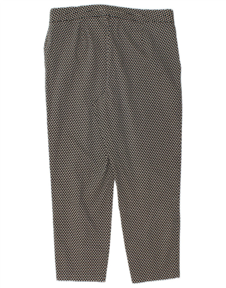 Pantaloni Capri da donna Marks & Spencer UK 12 medi W28 L22 neri geometrici