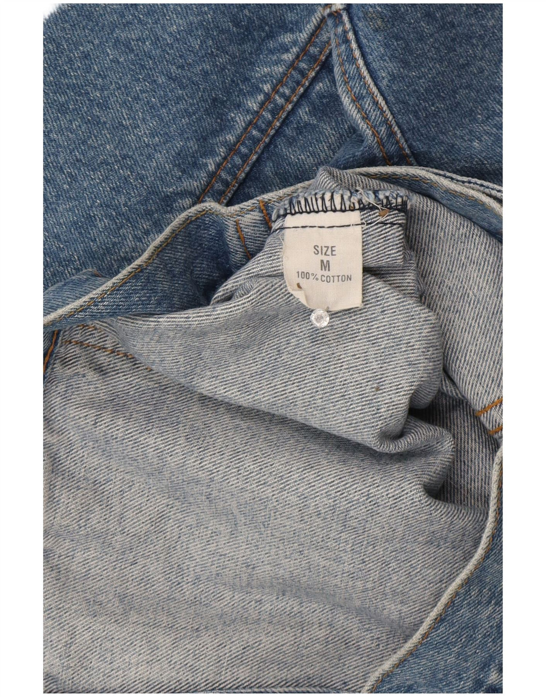 Giacca di jeans oversize da donna vintage UK 14 cotone blu medio