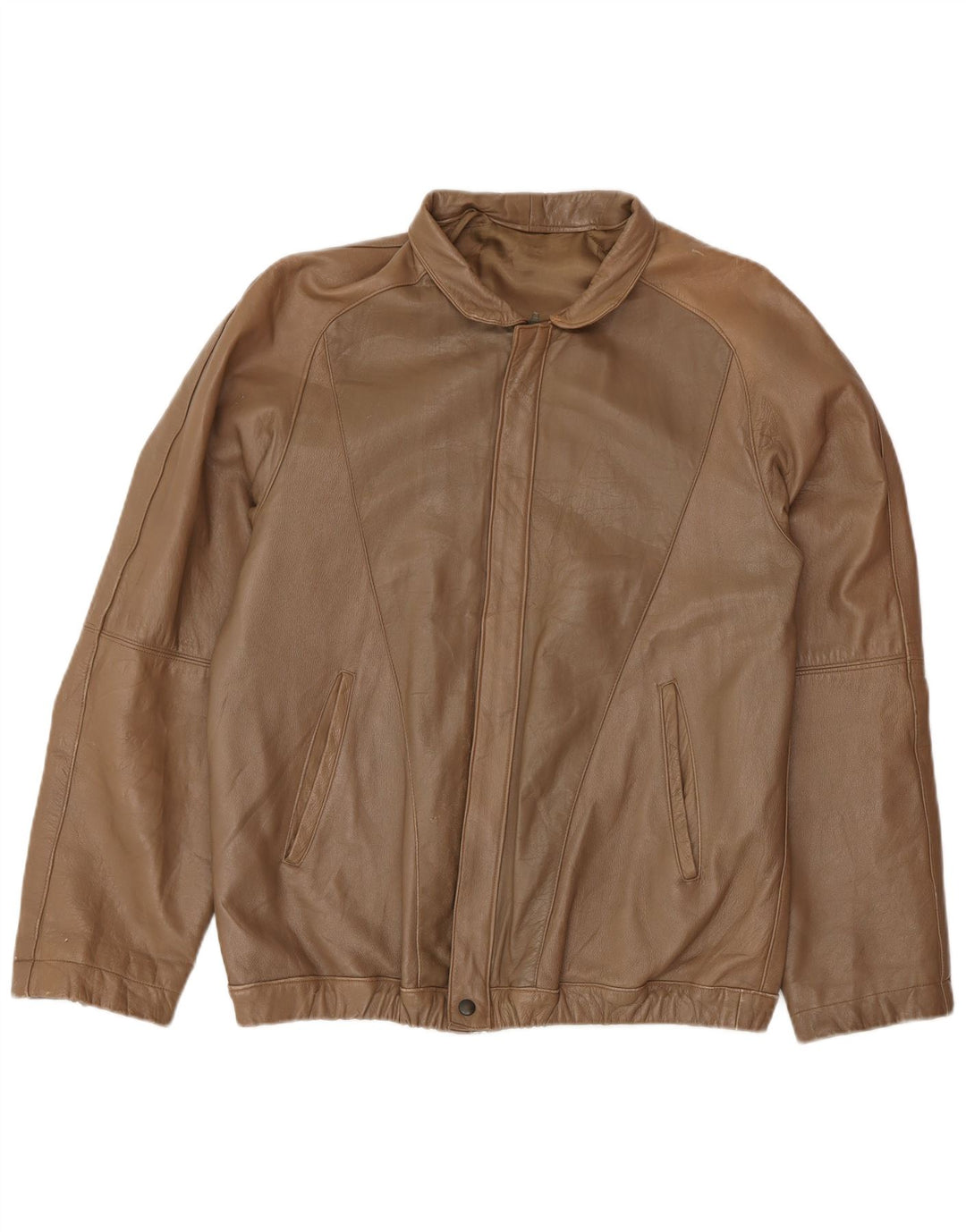 Giacca in pelle vintage da uomo UK 38 Marrone medio