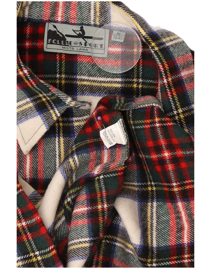 Camicia vintage da uomo in flanella taglia 39/40 in lana a quadri rossi medi