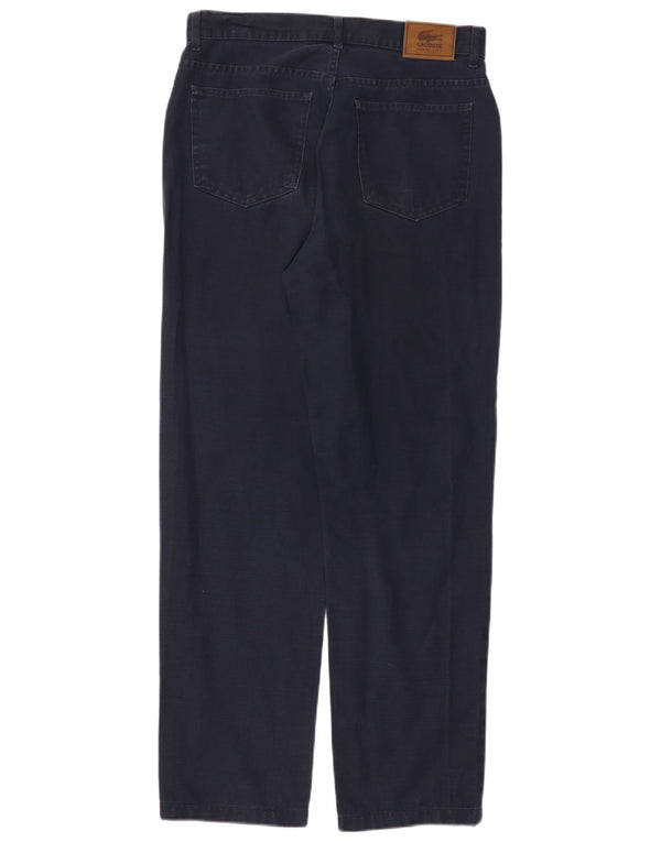 Lacoste Mens Straight Casual Trousers Size 42 Medium W32 L32 Navy Blue