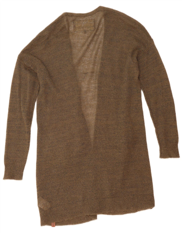 Maglione cardigan aperto lungo da donna Superdry UK 14 nylon kaki medio