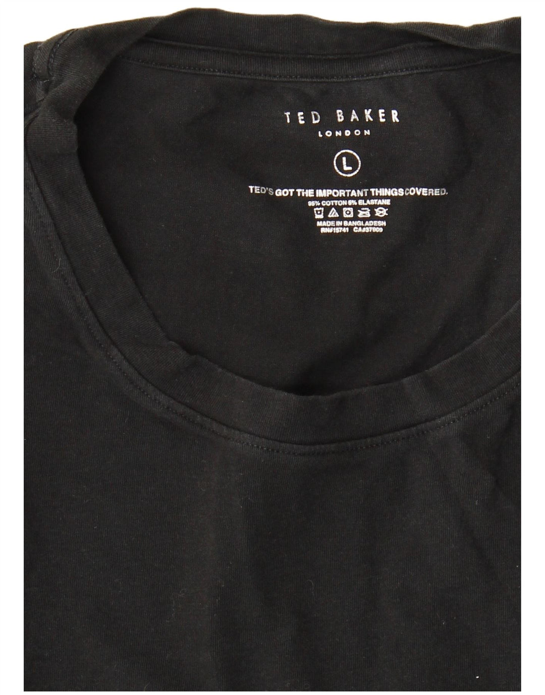 Ted Baker T-shirt da uomo Top grande in cotone nero